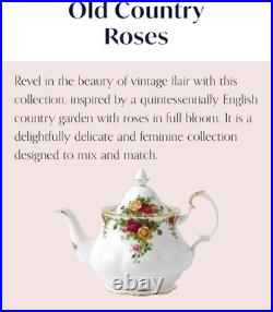 Royal Albert Old Country Roses Teapot Large 42 Oz CHIPPED INSIDE G1243