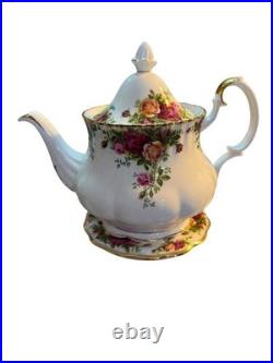 Royal Albert Old Country Roses Teapot Large 42 Oz With Trivet