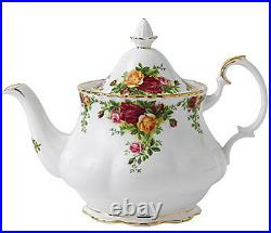 Royal Albert Old Country Roses Teapot Large 6-Cup Gold Trim NEW