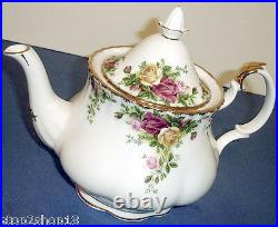 Royal Albert Old Country Roses Teapot Large 6-Cup Gold Trim NEW