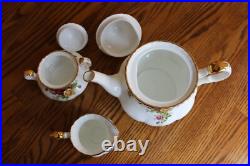 Royal Albert Old Country Roses Teapot & Lid, Lidded Sugar Bowl & Creamer