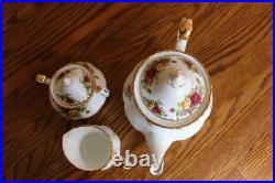 Royal Albert Old Country Roses Teapot & Lid, Lidded Sugar Bowl & Creamer