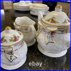 Royal Albert Old Country Roses Teapot NEW 3pc Sets Finished With 22k Gold