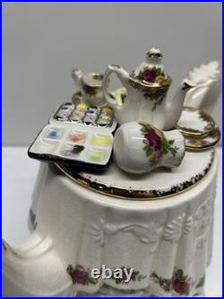 Royal Albert Old Country Roses Teapot Paul Cardew Design Artist's Palette Large Royal Albert Old Country Roses Teapot Paul Cardew Design Artist's Palette Large