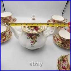 Royal Albert Old Country Roses Teapot Set, Tea Cups, Saucers, Dessert Dish England
