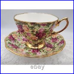 Royal Albert Old Country Roses Teapot Set, Tea Cups, Saucers, Dessert Dish England