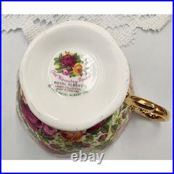 Royal Albert Old Country Roses Teapot Set, Tea Cups, Saucers, Dessert Dish England