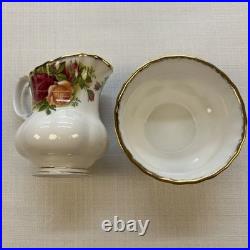Royal Albert Old Country Roses Teapot Set with Creamer and Sugar Serving Plate