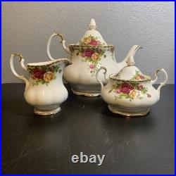 Royal Albert Old Country Roses Teapot Sugar And Creamer
