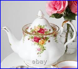 Royal Albert Old Country Roses Teapot, Sugar Bowl & Creamer 3-PC. Set New in Box