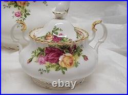 Royal Albert Old Country Roses Teapot Sugar Creamer Set 1962 Pre-Owned NOT Used