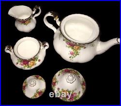 Royal Albert Old Country Roses Teapot Sugar Creamer Set 1962 Pre-Owned NOT Used