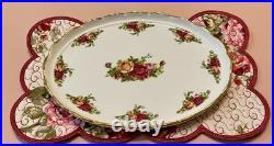 Royal Albert Old Country Roses Teapot Tea Pot Salt & Pepper Serving Tray Set