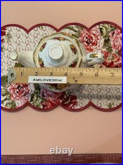 Royal Albert Old Country Roses Teapot Tea Pot Salt & Pepper Serving Tray Set