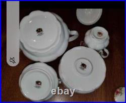 Royal Albert Old Country Roses Teapot, Warmer, Creamer & Sugar ENG Mint Cond
