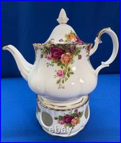 Royal Albert Old Country Roses Teapot and Warmer Bone China Excellent