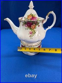 Royal Albert Old Country Roses Teapot and Warmer Bone China Excellent