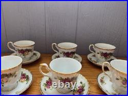 Royal Albert Old Country Roses Teapot full Service Set 15 Pc