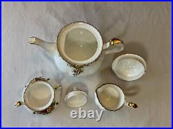 Royal Albert Old Country Roses Teapot with Creamer & Sugar Bowl with Lid 1962