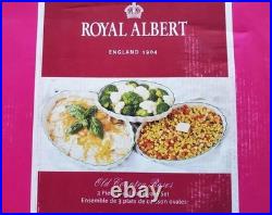 Royal Albert Old Country Roses Three Piece Oval Bakeware NEW IN THE BOX