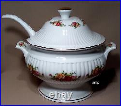 Royal Albert Old Country Roses Vegetable Soup Tureen and Ladle NEW STICKER