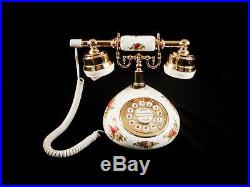 Royal Albert Old Country Roses Very RARE U. S. Push Button Telephone