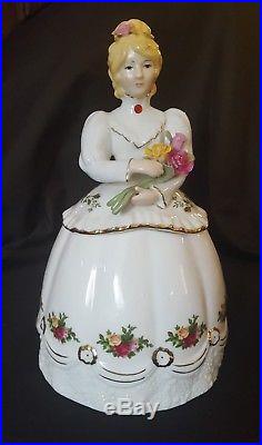 Royal Albert Old Country Roses Victorian Lady Candy Jar RARE