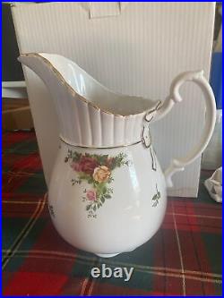 Royal Albert Old Country Roses Water Ribbon Pitcher 10 3/4 High Vintage