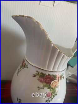 Royal Albert Old Country Roses Water Ribbon Pitcher 10 3/4 High Vintage