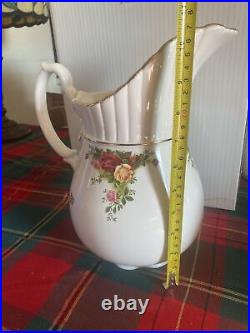 Royal Albert Old Country Roses Water Ribbon Pitcher 10 3/4 High Vintage