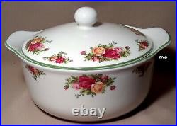 Royal Albert Old Country Roses White Green Covered Casserole NEW WITH STICKER