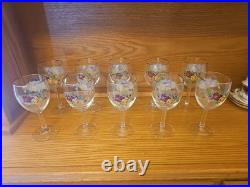 Royal Albert Old Country Roses Wine Goblet Gold Rim Set Of 10