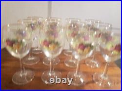 Royal Albert Old Country Roses Wine Goblet Water Glasses 12oz Gold Rim Set of 12