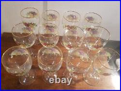 Royal Albert Old Country Roses Wine Goblet Water Glasses 12oz Gold Rim Set of 12