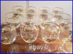 Royal Albert Old Country Roses Wine Goblet Water Glasses 12oz Gold Rim Set of 12