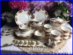 Royal Albert Old Country Roses bone china 1962s dinner service for 6,1st quality
