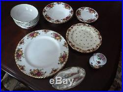 Royal Albert Old Country Roses china 9 4pc place settings with other pieces