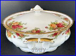 Royal Albert Old Country Round Covered Vegetable Bowl 8 3/4 Bone China England