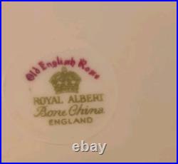 Royal Albert Old English Rose Dessert Plates Lot Of 8 50's EUC Wedding Tea Party