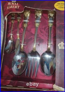 Royal Albert Old country Rose 45 Piece Stainless New Beautiful Chest Included