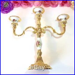 Royal Albert Royal Doulton Old Country Roses 3 Light Candelabra Gold Plated