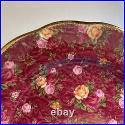 Royal Albert Ruby Lace Salad Plates 8 Set of 4 Old Country Roses