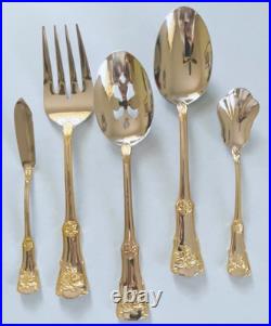 Royal Albert Stainless Old Country Roses Gold Trim 65 PC. Service/12 New No Box