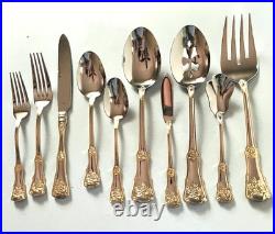 Royal Albert Stainless Old Country Roses Gold Trim 65 PC. Service/12 New No Box