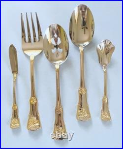 Royal Albert Stainless Old Country Roses Gold Trim 65 PC. Service/12 New No Box