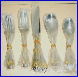 Royal Albert Stainless Old Country Roses Gold Trim 65 PC. Service/12 New No Box