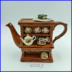 Royal Albert Teapot Old Country Roses Earthenware Welsh China Cabinet Nice