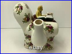 Royal Albert Teapot by Paul Cardew'Old Country Roses' Bear Sitting in Chair