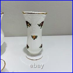 Royal Albert Vases Candleholder Ornament Old Country Roses bone china 1962