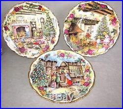 Royal Albert Vintage OLD COUNTRY ROSES 4 CHRISTMAS PLATES FFE Signed